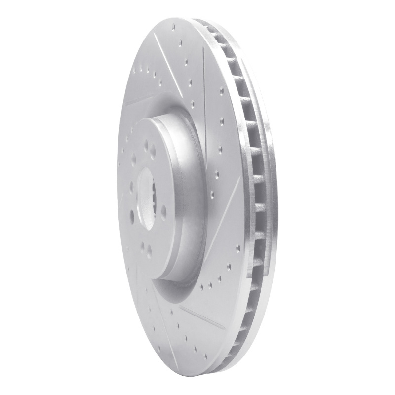 Mercedes-Benz GL320 Brake Rotor (1) - Front Right - R1 Concepts - Drilled & Slotted - Silver - `07-`09
